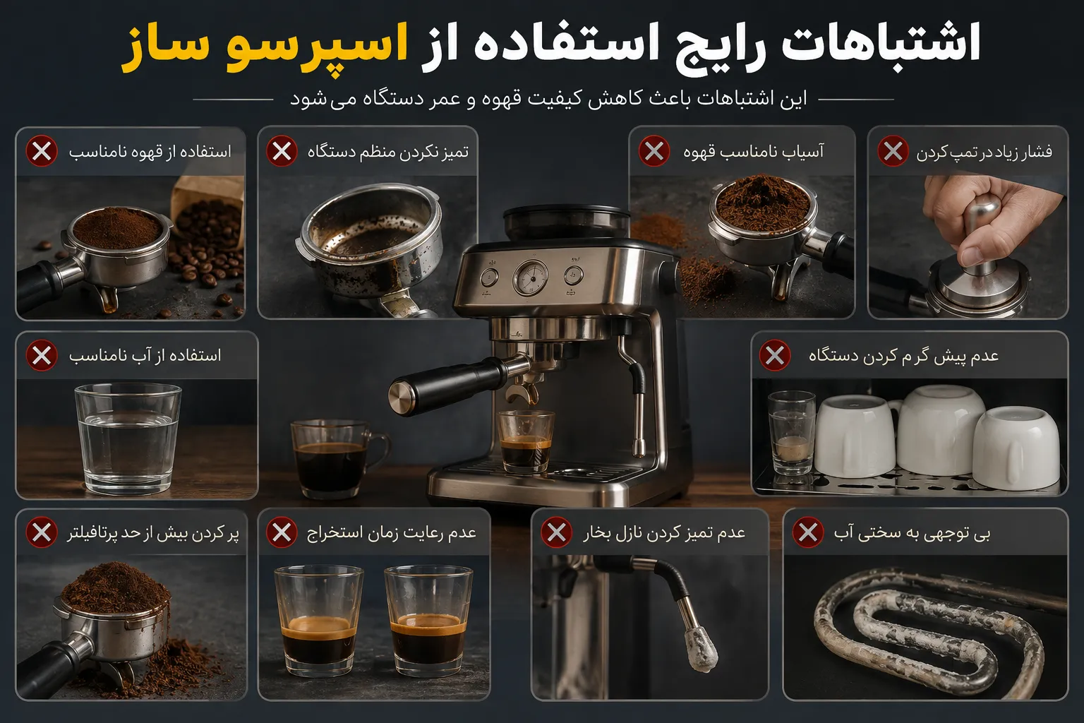 اشتباهات رایج استفاده از اسپرسو ساز